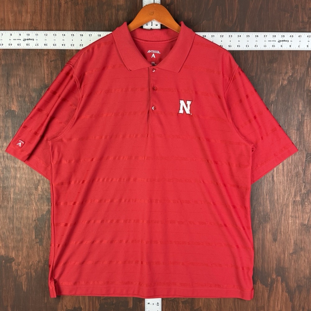 Nebraska Husker Golf‎ Polo NCAA Cornhuskers Football Gear Red Men's 2XL XXL GUC